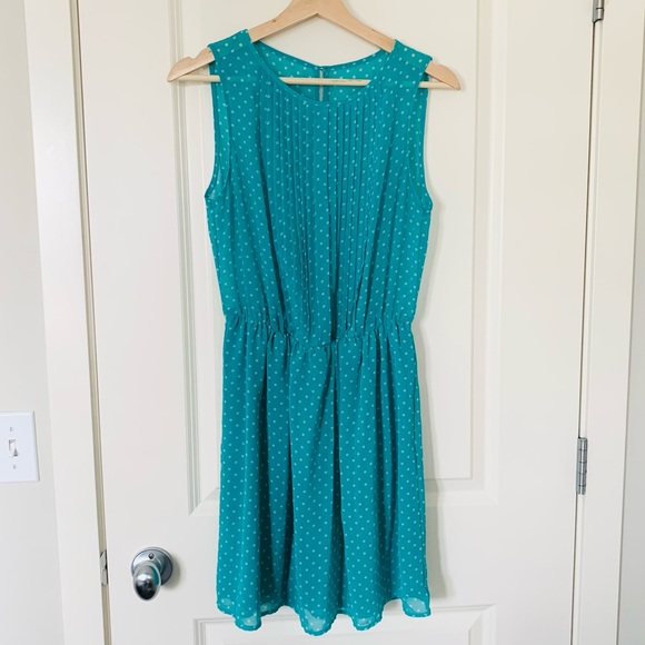 Teal Polka dot Summer dress - Picture 1 of 5